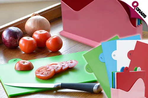 From QR69 Cut, Slice and Dice with a Four Piece Set of Colorful Chopping Boards! (Up to QR258 Value)
